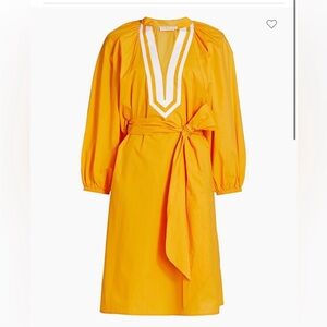 Tory Burch orange puff sleeve tunic Dress with Belt size medium